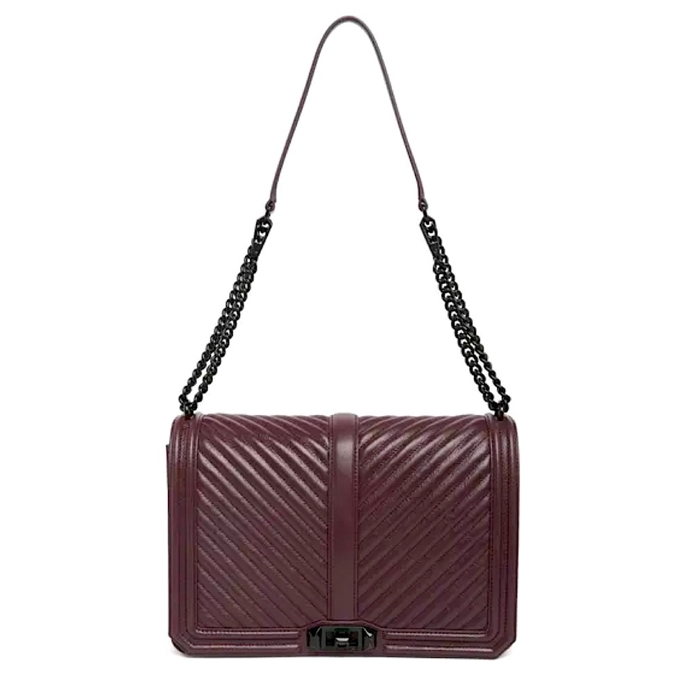 Rebecca Minkoff Love Jumbo Chevron Quilted Crossbody Bag Concord NWT